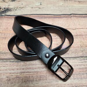 Unbranded 100% Leather Black Gray/Black Shiny Buckle Great W/Jeans Great Gift